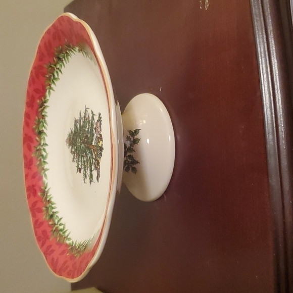 Spode Christmas Tree Annual Footed Candy Dish 7 Inches Wide - Picture 2 of 4
